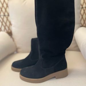 Knee high Free People black suede boots. New. No box. Size 9. Size 40. Orig $228